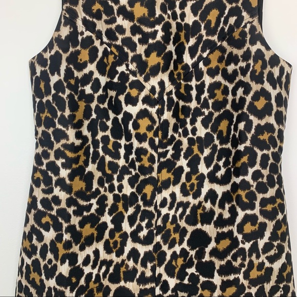 JCREW Leopard Print Sleeveless A-line Dress Size 2 - Picture 3 of 13
